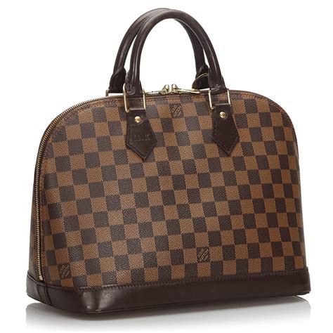 damier brown lv|LOUIS VUITTON Damier Ebene Alma PM .